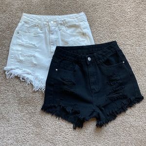 Distressed denim shorts - 2 pair set